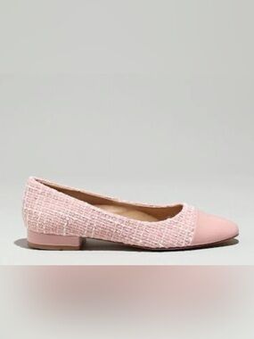 Steve Madden Cap Toe Ballet Flat in Pink Tweed, 9